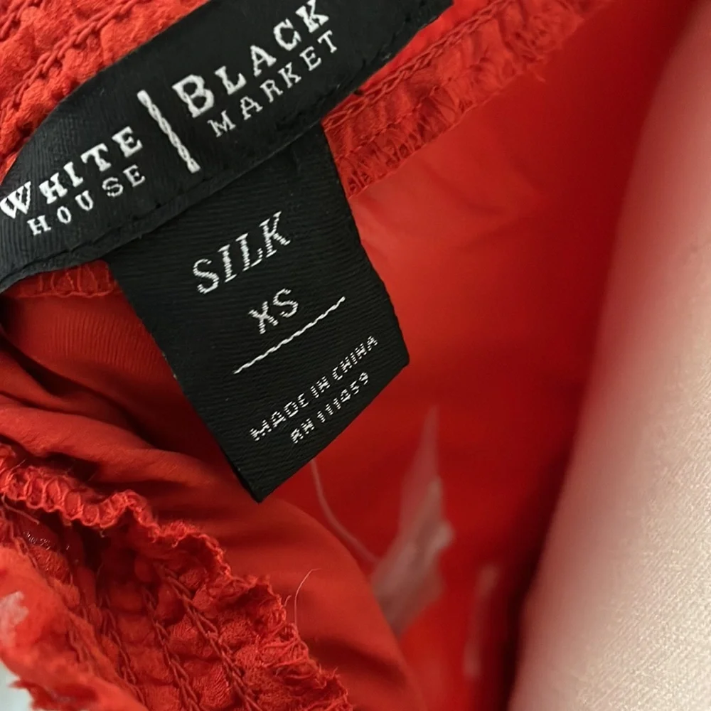 Red 💯 silk blouse l size xs NWT 🔥 - Picture 3 of 7